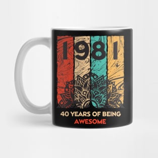 40 Years of Being Awesome Great Gift for 40th Birthday Vintage Mug